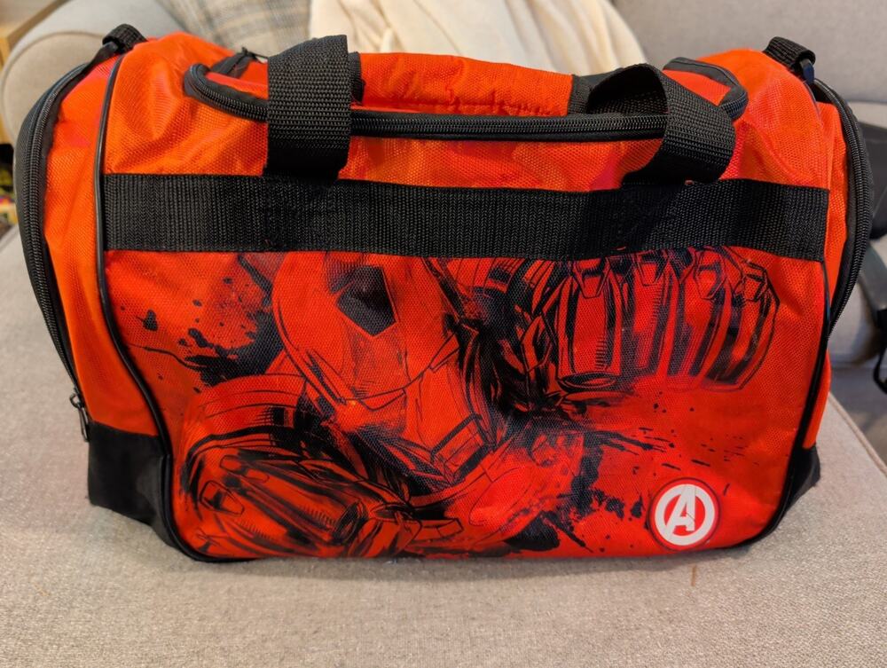 Marvel Avengers Iron Man Duffle Bag Red Black Small Gym Sports Travel Luggage